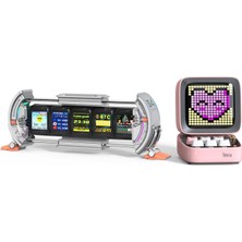 1001 Ditoo Pro Pembe Bluetooth Hoparlör ve Times Gate Dijital LED Ekran Seti
