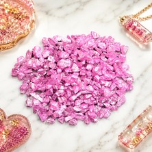 1001 Reçine Açık Pembe Dekoratif Kırık Cam 50GR Hobi Mum Tepsi Dekoratif Cam