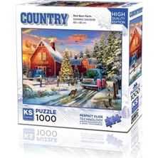 1001 Puzzle 1000 Parça Red Barn Farm, Kırmızı, 48X68 cm