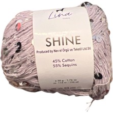 1001 Lina Yarn Shine Iplik, Gri, 45% Pamuk 55% Pul, 50G, 115M