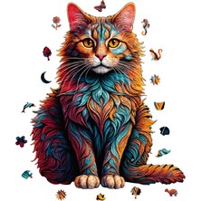 1001 Ahşap Puzzle Yetişkin - Kedi - 250 Parça, 27 x 33 cm - Yapıştırıcı Folyo Dahil - Benzersiz �