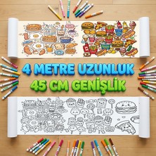 1001 Dev Rulo Boyama Kitabı Lezzetli Yiyecekler 4 Metre 45CM Genişlik