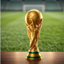 1001 Dünya Kupası Premium Altın Futbol Şampiyonluk Kupası, Taraftar Hediyesi, Ev ve Ofis Dekoru Masa