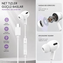 Wess  iPhone 17 / 17 Pro / 17 Pro Max Uyumlu Type-C Silikonlu Kablolu Kulaklık