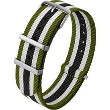 1001 18MM-20MM-22MM-24MM Nato Kumaş Tekstil Saat Kordonu Kayışı N32NYL3-GWB