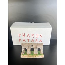 1001 Patara Antik Kent Kapısı Minyatür Dekoratif Maket, El Yapımı Tarihi Mimari Model, Beyaz ve Kahv