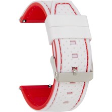 1001 20MM-22MM-24MM Saat Uyumlu Delikli Spor Silikon Saat Kordonu Kayışı A54