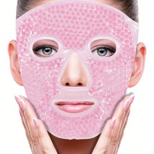 1001 Terapi Jel Yüz Maskesi Soğuk ve Sıcak Boncuklu Ayarlanabilir Maske (Pembe)