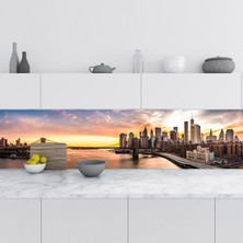 1001 Mutfak Tezgah Arası Folyo Fayans Kaplama Folyosu Brooklyn Köprüsü 60X100 cm