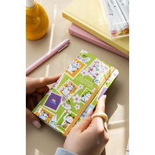 1001 Charmlı Süresiz Haftalık Planlayıcı Cep Ajanda 9X17 cm Kedili Pul