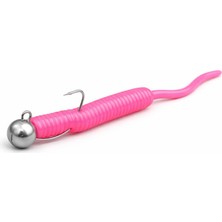 1001 Lrf Baby Worm Silikon Yem ve 1.2g Jighead Seti - Tırtıklı Hassas Kuyruk 5cm Ajing/lrf Takımı, �