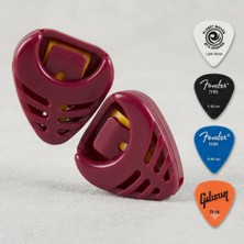 1001 Gitar Pena Tutucu Bordo, 2 Adet Ukulele Pena Şarjörü ve 4 Adet Karışık Ince Çalma Penası Se