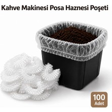 1001 100’LÜ Lastikli Kahve Makinesi Posa Haznesi Poşeti, 17 × 23 cm Şeffaf Espresso Atık Torbası,