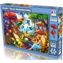 1001 100 Parçalık Fairy Tale Mushrooms Çocuk Puzzle - Masal Kahramanları - 2,5 mm Karton - 6 Yaş Üz
