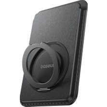 1001 Magpro 3 Manyetik Standlı Cüzdan, Magsafe Wallet Siyah