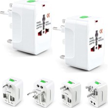 1001 2 Adet 150 Ülke Universal Seyahat Adaptörü Çok Amaçlı Priz Dönüştürücü USB Girişli Uk E