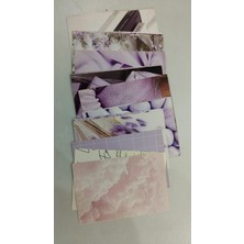 1001 Soft Pastel Mor ve Pembe Estetik Duvar Kolaj Seti - 50 Adet Lavanta ve Bulut Temalı Fotoğraf Kartl
