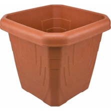 1001 Kare Dış Mekan Saksısı 43X43X40 cm | Büyük Boy Plastik Bahçe Saksısı | Balkon, Teras, Bahç