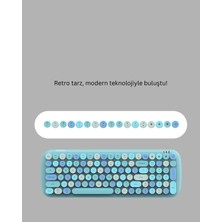 Zero Land Gelalsat Retro Tarz Kablosuz Klavye Mouse Seti – 104 Tuşlu, Ergonomik Tasarım