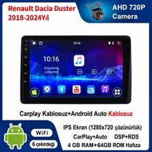 Conio Dacia Duster 2018-2024 Yıl uyumlu 4GB Ram 64GB Rom Hafıza Android Kablosuz Carplay Navigasyon Multimedya 10 Inç Ekran Hediye görüş kamerası Hediye Çerçevesi