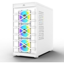 Powerboost PB-GR222BW 7-Argb Fanlı Gaming Mid-Tower Pc Kasası Beyaz