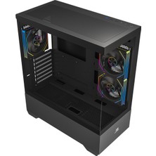 Powerboost 750W 80+ Bronze PB-J9031B 3-Argb Fanlı Gaming Mid-Tower Pc Kasası
