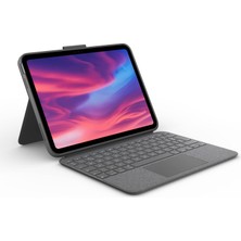 Nacario Logitech Combo Touch Ayrılabilir 10. Nesil iPad Klavye Kılıfı, Büyük Hassas Izleme Pedi, Tam Boy Arkadan Aydınlatmalı Klavye ve Akıllı Konektör Teknolojisi, Siyah