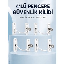 Değirmen Grup Pencere ve Kapılar Için Anahtarlı Güvenlik Kilidi 4’lü Set - Lisinya