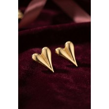 Değirmen Grup 316L Çelik Gold Renk Kalp Model Küpe - Lisinya