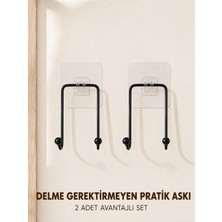 Değirmen Grup 2 Adet Çok Amaçlı Yapışkanlı Askı Ev Mutfak Banyo Düzenleyici - Lisinya
