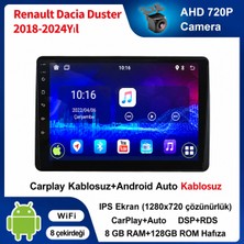 SBAID Dacia Duster 2018-2024 Yıl Uyumlu 8GB Ram 128GB Rom Hafıza Android Kablosuz Carplay Navigasyon Multimedya 10 Inç Ekran Hediye Görüş Kamerası Hediye Çerçevesi 8+128