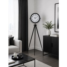 Nurton Siyah Tripod Ayaklı Dekoratif Saat
