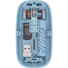Zero Land Gelalsat Bluetooth 5.2 ve 2.4g USB Kablosuz Mouse Pilli Mavi Tasarım