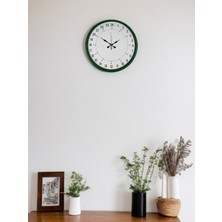 Nurton 36 cm Yeşil 24 Saat Göstergeli Özel Tasarım Duvar Saati