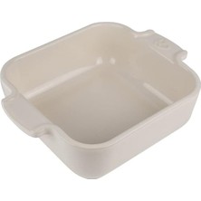 Peugeot - Seramik Kare Fırın Kabı - 18 cm (Saplar Dahil) x 11,4 cm x 5,1 cm - Kapasite: 0,66 L - Ekru