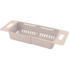 Promosyonca Lavabo Sepeti, Ayarlanabilir, Meyve Sebze Süzgeci (Krem)