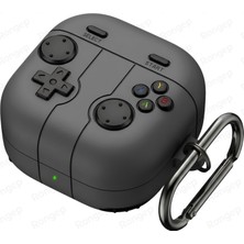 Rongep [gamepad-Design] Samsung Galaxy Buds 4 Pro/buds 4 Için Kılıf Darbe Emici Köşe Korumalı Galaxy Buds4 Kulaklık Kılıfı Yumuşak Dokulu Oyun Konsolu Görünümlü Samsung Buds 4 Pro Kılıf (Koyu Gri)