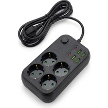 Ronanna Buğz Çoklu Priz Uzatma Kablosu 4 Soket + 4 USB + 2 Type-C – Termal Akım Korumalı, Isıya Dayanıklı, Çocuk Korumalı Güvenli Priz 100-250V BX40