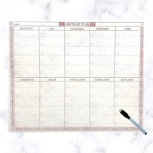 Ronanna Buğz Şeffaf Kendiliğinden Yapışkanlı Kalemli Haftalık Planlayıcı 40CM-50CM BX40