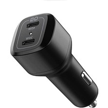 Frefly Store 65W Usb-C 2 Portlu Araç Içi Hızlı Şarj Aleti, Akım Korumalı