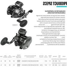Frefly Store Düşük Fil Hattı Sayacı ile Grafit Çerçeve Trolling Reel