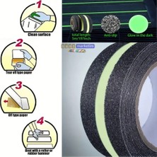 Evimdeyokyok Fosforlu Kaydırmaz Bant 50MM x 5mt Yeşil Fosforlu Merdiven Bandı 50MM Fotolümenli