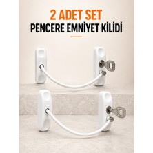 Aksiyon Global Pencere Emniyet Kilidi 2 Adet Set Kablolu Anahtarlı Pencere Açılma Sınırlayıcı - Lisinya