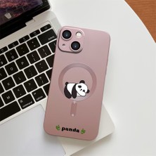 HONTINGA iPhone 13 Mini ile Uyumlu Kılıf Magsafe Wireless Düşüme Önleyici Basitlik Anti Düşme Kamera Korumali Panda Desen Silikon Telefon Kılıfı Kadın ve Erkek Için Uygundur K7-1092