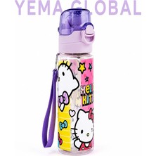 Yema Global Çocuk Pipetli Suluk – Hello Kitty Desenli Taşıma Askılı Matara