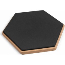 Ms Müzik Davul Bateri Çalışma Pedi 20 cm Hexagon Sessiz Pratik Pad Kauçuk Mdf Taban
