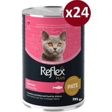Reflex Plus Konserve Pate Somonlu Yavru Kedi Maması 395 gr 24'lü Set