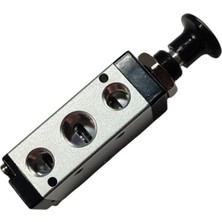 Brotech 1/4 - 5/2 Itme-Çekme Pnömatik Buton Valf - Basmalı Çekmeli Hava Valfi - Metal Gövdeli