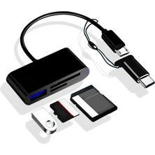 Mey İthalat Daytona A5256 Type-C Micro USB 3in1 Sd Micrsd Kart Okuyucu Otg Çevirici Kablosu x 2 Adet