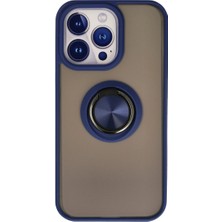 Evimdeyokyok Apple Iphone 13 Pro Max Kılıf Montreal Yüzüklü Silikon Kapak - Lacivert